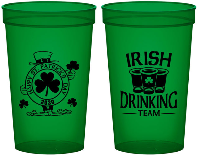 Custom St Patricks Day 22 oz Translucent Cups - Irish Drinking Team | 200006