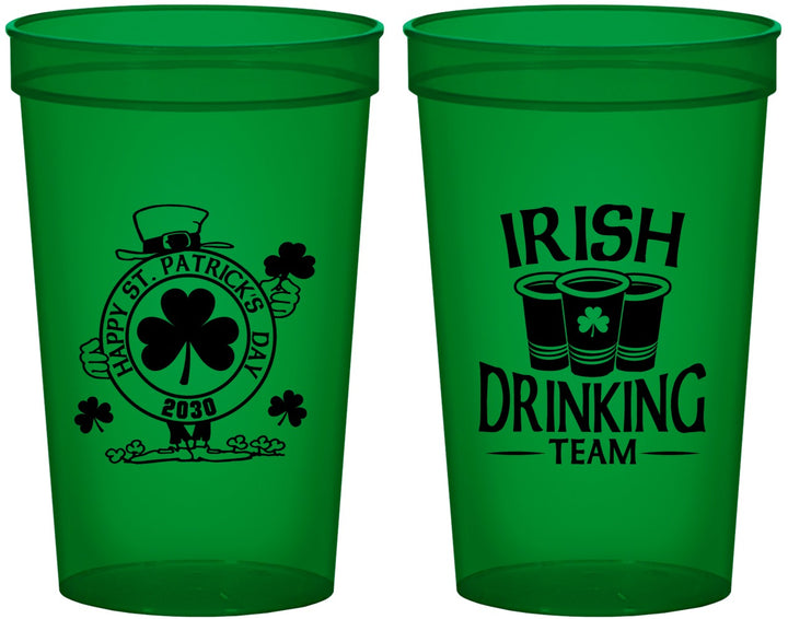 Custom St Patricks Day 22 oz Translucent Cups - Irish Drinking Team | 200006