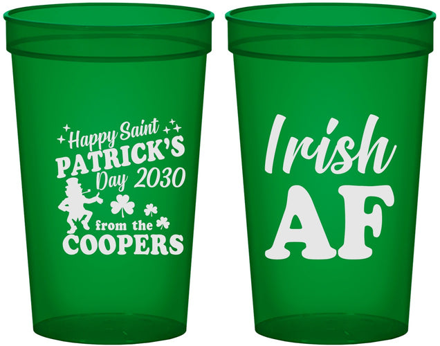 Custom St Patricks Day 22 oz Translucent Cups - Irish Af Leprechaun | 200012