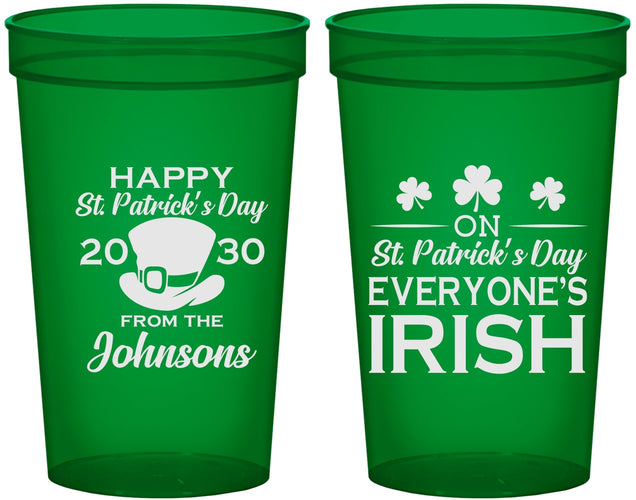 Custom St Patricks Day 22 oz Translucent Cups - Irish Leprechaun | 200013