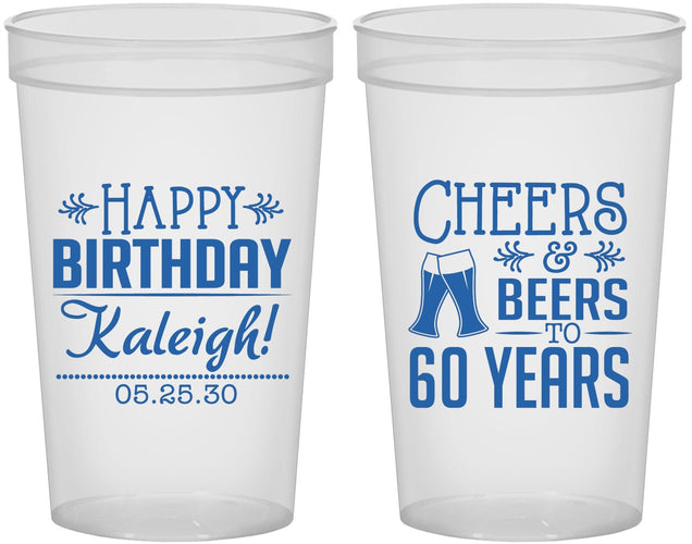 Custom Birthday 22 oz Translucent Cups - 60th | 20006