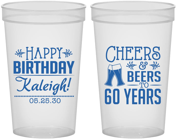 Custom Birthday 22 oz Translucent Cups - 60th | 20006