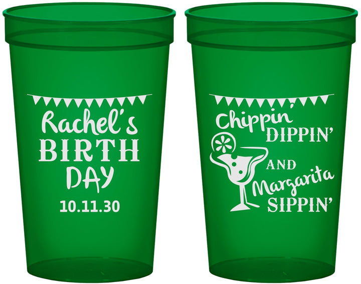 Custom Birthday 22 oz Translucent Cups - Fiesta Margarita | 20009