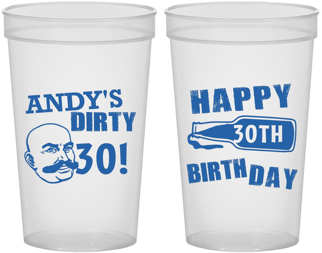 Custom Birthday 22 oz Translucent Cups - 30th | 20012