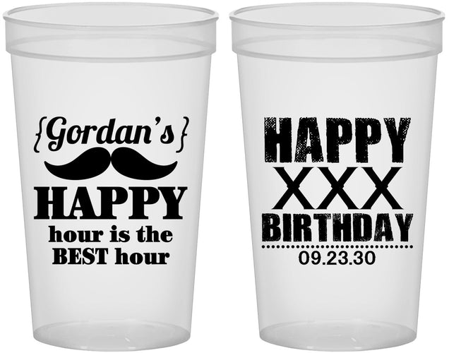 Custom Birthday 22 oz Translucent Cups - 30th | 20013