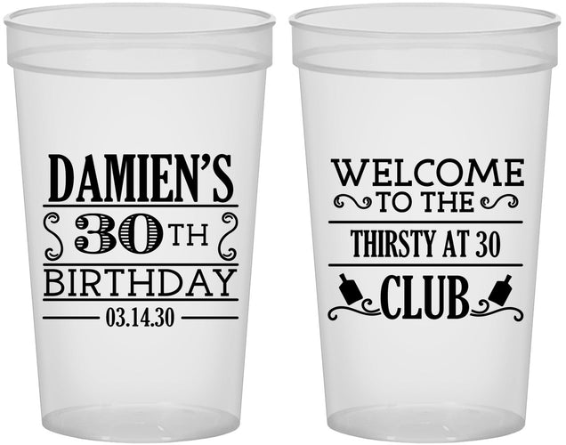 Custom Birthday 22 oz Translucent Cups - 30th | 20016