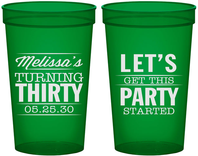 Custom Birthday 22 oz Translucent Cups - 30th | 20017