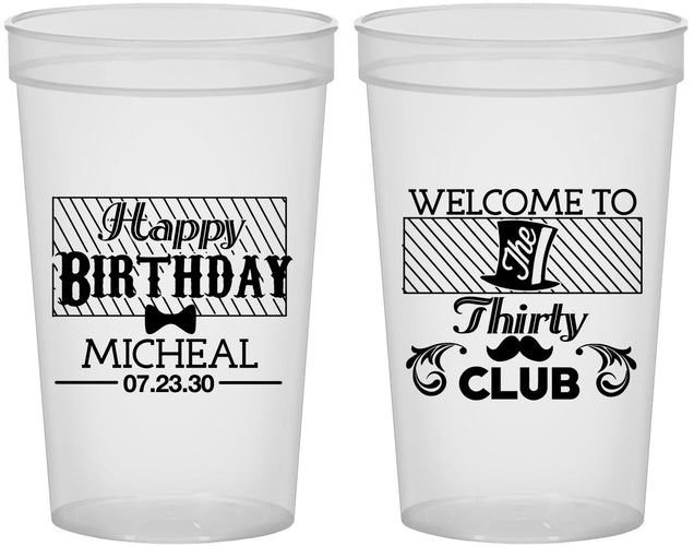 Custom Birthday 22 oz Translucent Cups - 30th | 20018