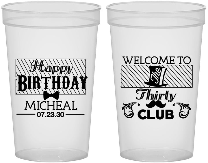 Custom Birthday 22 oz Translucent Cups - 30th | 20018