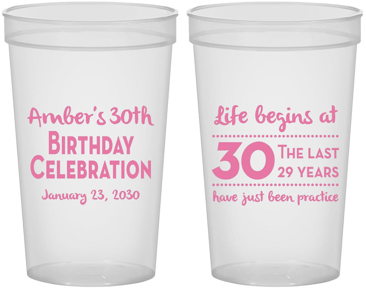 Custom Birthday 22 oz Translucent Cups - 30th The Last 29 Years | 20019