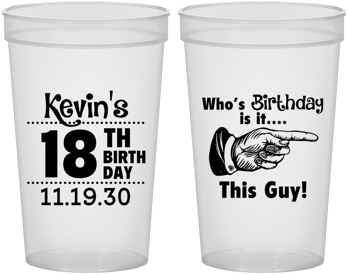 Custom Birthday 22 oz Translucent Cups - 18th | 20046