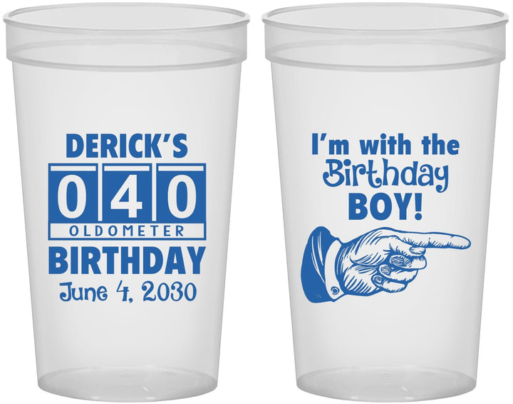 Custom Birthday 22 oz Translucent Cups - 40th | 20047