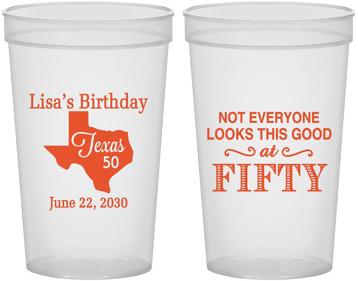Custom Birthday 22 oz Translucent Cups - 50th | 20051