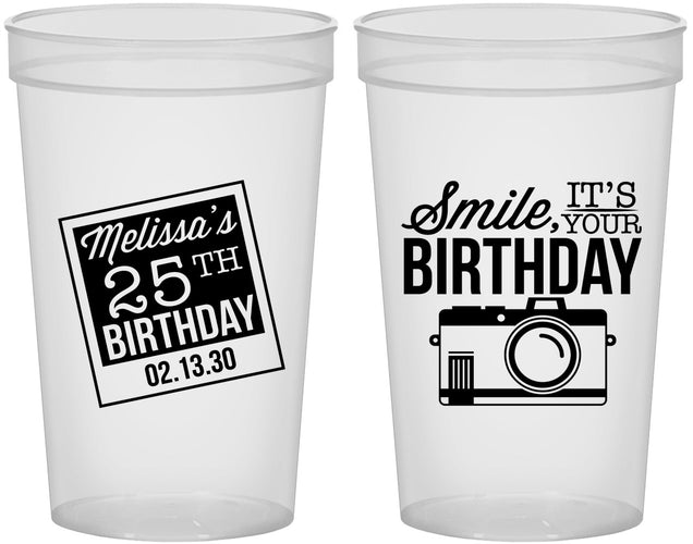 Custom Birthday 22 oz Translucent Cups - 25th | 20053