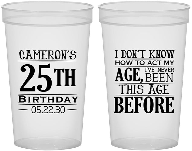 Custom Birthday 22 oz Translucent Cups - 25th | 20054