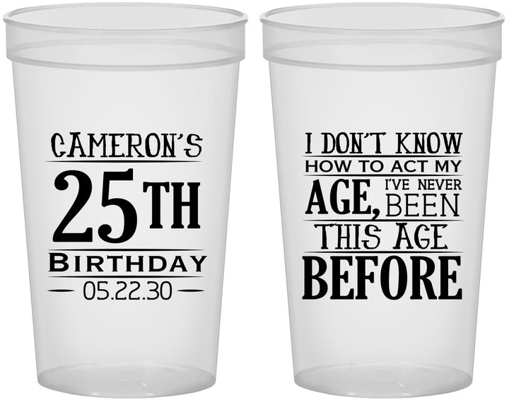 Custom Birthday 22 oz Translucent Cups - 25th | 20054