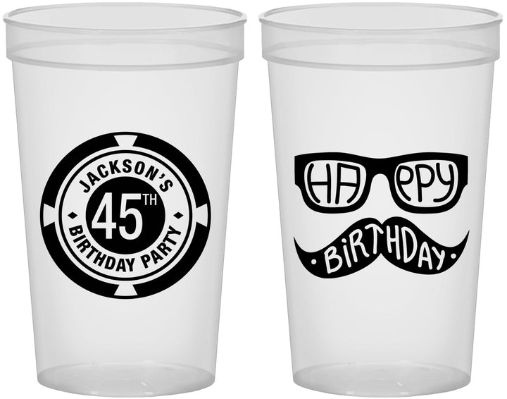 Custom Birthday 22 oz Translucent Cups - 45th Las Vegas | 20064