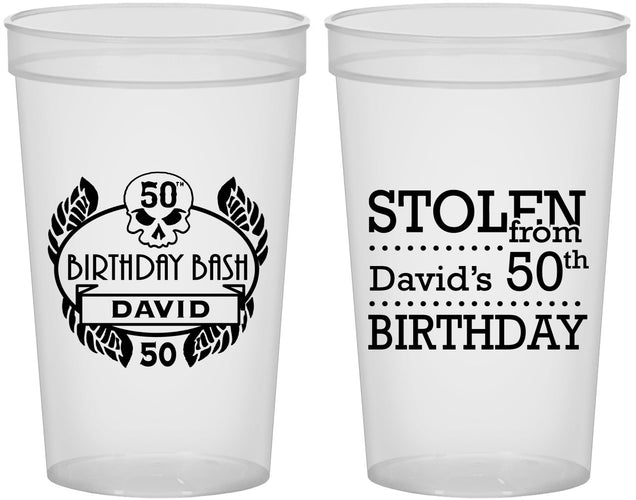 Custom Birthday 22 oz Translucent Cups - 50th | 20068
