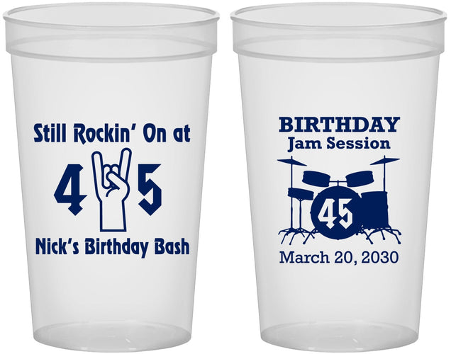 Custom Birthday 22 oz Translucent Cups - 45th Jam Session | 20069