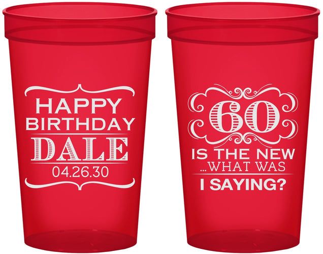 Custom Birthday 22 oz Translucent Cups - 60th | 20070