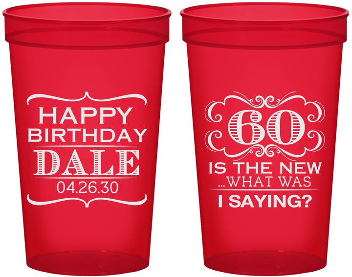 Custom Birthday 22 oz Translucent Cups - 60th | 20070