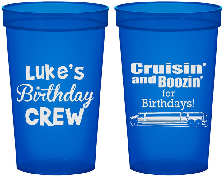 Custom Birthday 22 oz Translucent Cups - Crusin Boozin | 20073