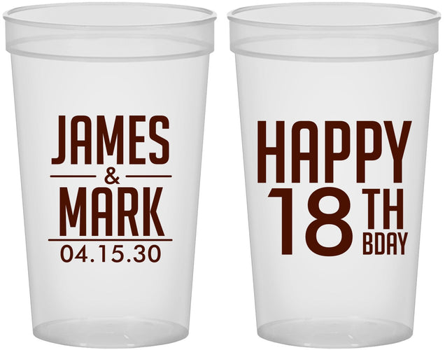Custom Birthday 22 oz Translucent Cups - 18th | 20074