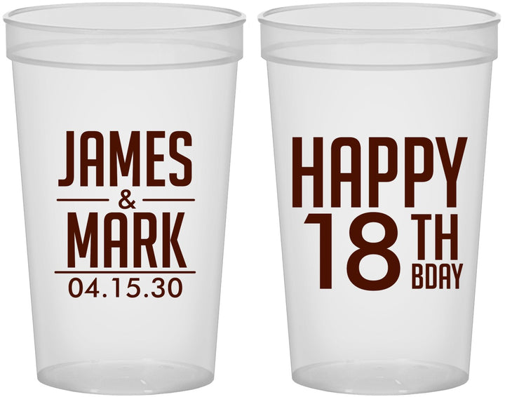 Custom Birthday 22 oz Translucent Cups - 18th | 20074