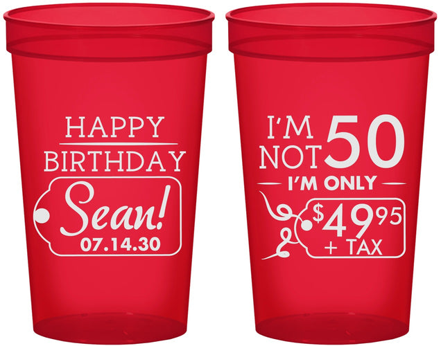 Custom Birthday 22 oz Translucent Cups - 50th | 20080