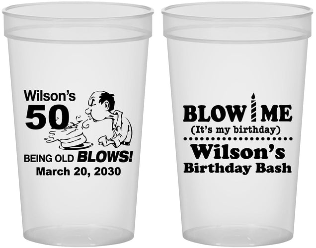 Custom Birthday 22 oz Translucent Cups - 50th | 20085