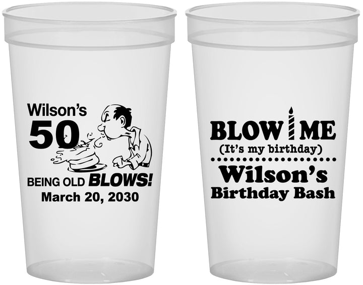 Custom Birthday 22 oz Translucent Cups - 50th | 20085