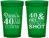 Custom Birthday 22 oz Translucent Cups - 40th | 20086