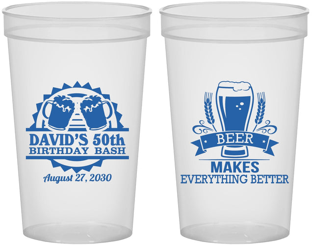 Custom Birthday 22 oz Translucent Cups - 50th | 20089