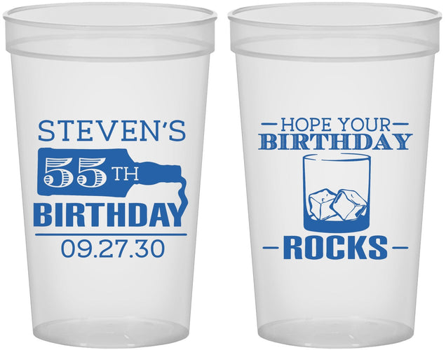 Custom Birthday 22 oz Translucent Cups - 55th | 20090