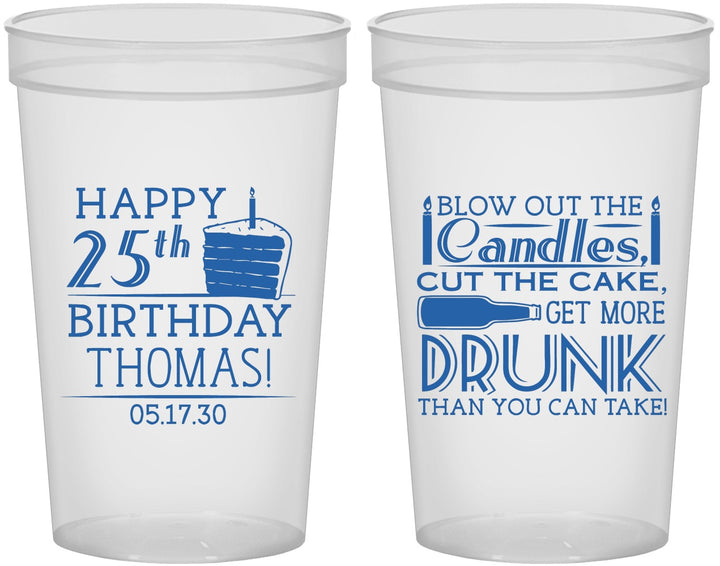 Custom Birthday 22 oz Translucent Cups - 25th | 20091