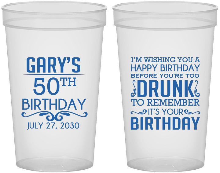 Custom Birthday 22 oz Translucent Cups - 50th | 20095