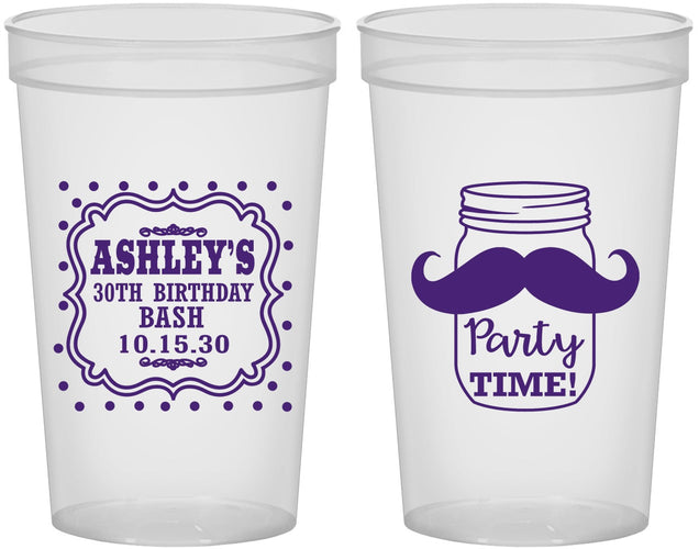 Custom Birthday 22 oz Translucent Cups - 20th | 20096