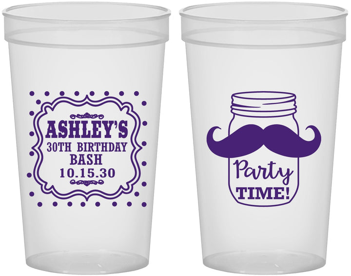 Custom Birthday 22 oz Translucent Cups - 20th | 20096