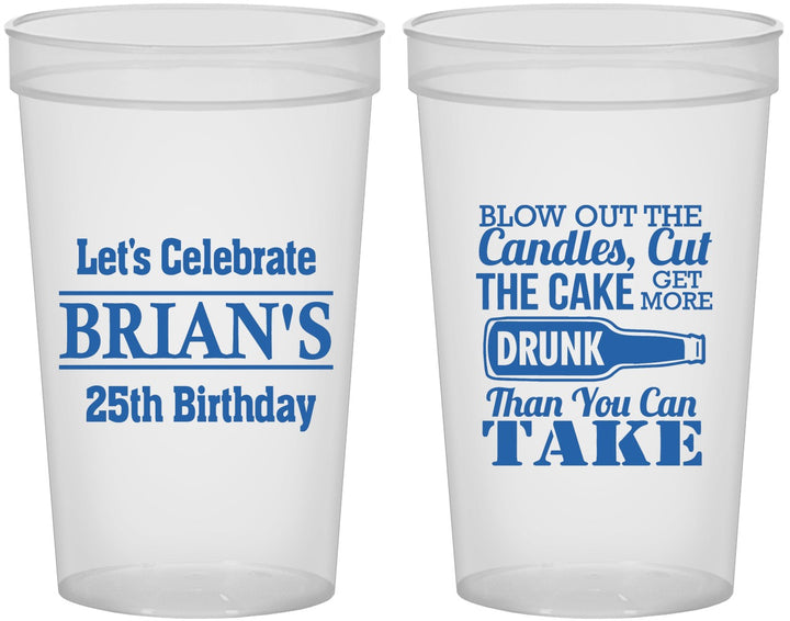 Custom Birthday 22 oz Translucent Cups - 25th | 20100