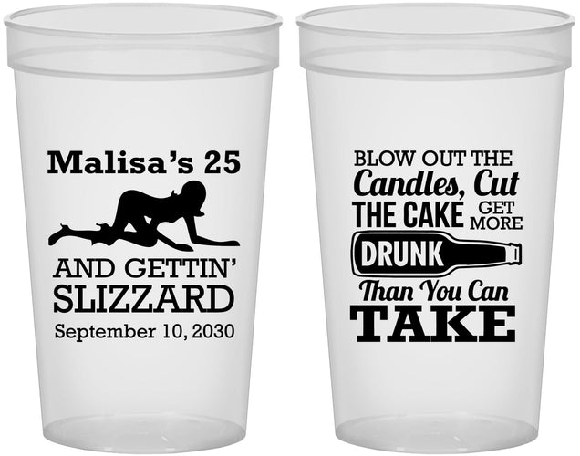 Custom Birthday 22 oz Translucent Cups - 25th Strip Club | 20102