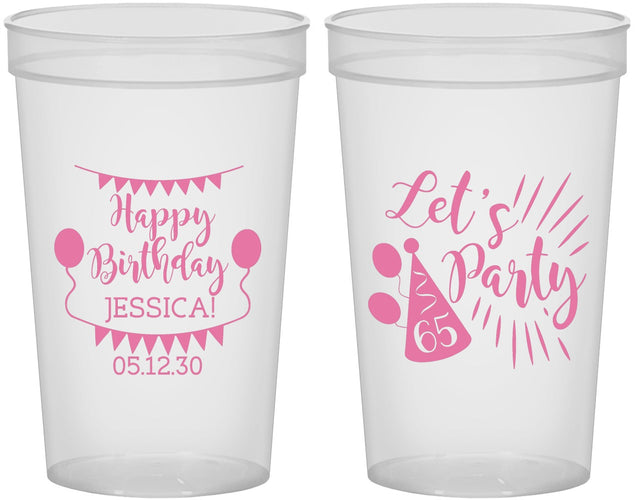 Custom Birthday 22 oz Translucent Cups - 65th | 20105