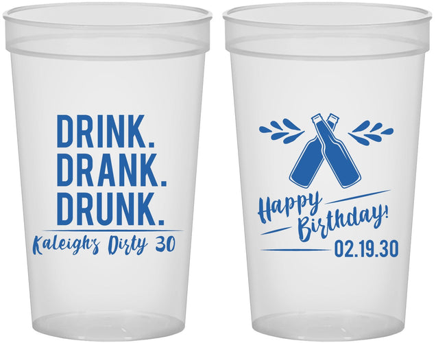 Custom Birthday 22 oz Translucent Cups - 30th Dirty | 20110