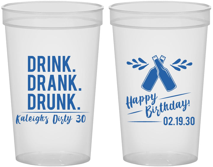 Custom Birthday 22 oz Translucent Cups - 30th Dirty | 20110