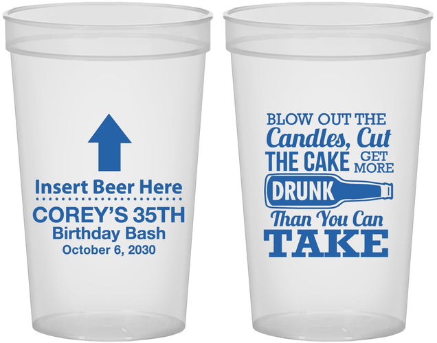Custom Birthday 22 oz Translucent Cups - 35th | 20111