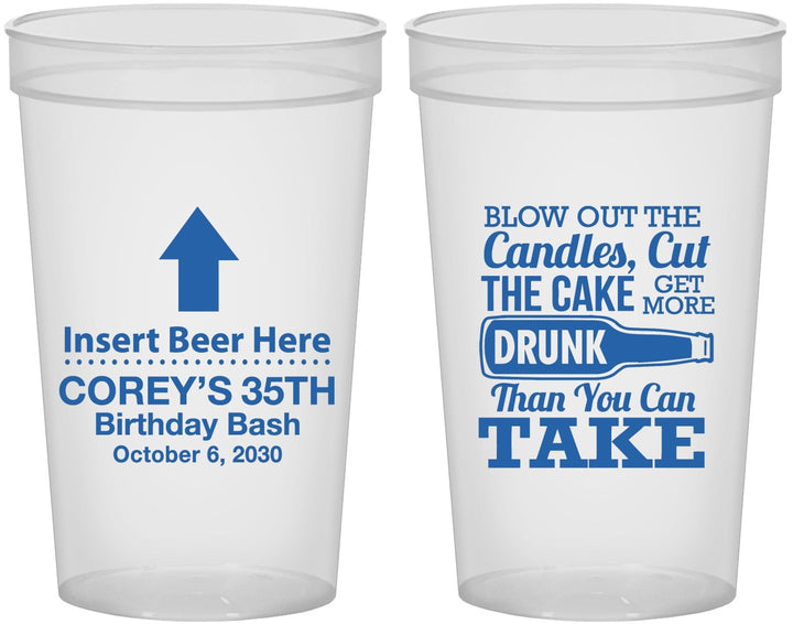 Custom Birthday 22 oz Translucent Cups - 35th | 20111