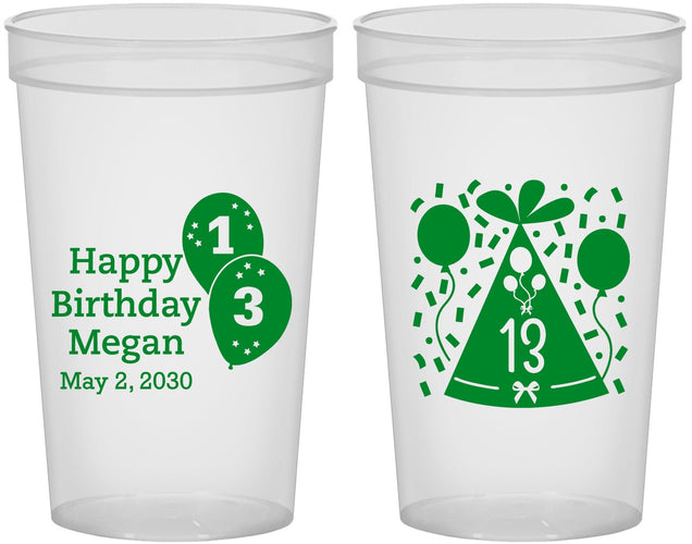 Custom Birthday 22 oz Translucent Cups - 13th | 20115