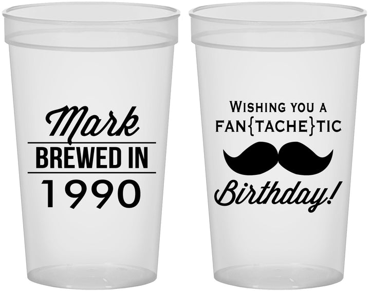 Custom Birthday 22 oz Translucent Cups - 40th | 20119