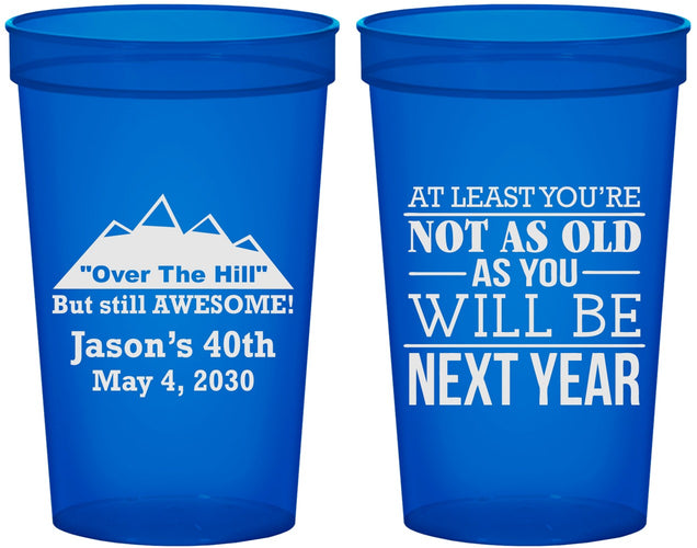 Custom Birthday 22 oz Translucent Cups - 40th Over The Hill | 20121