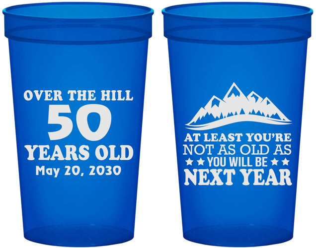 Custom Birthday 22 oz Translucent Cups - 50th Over The Hill | 20124