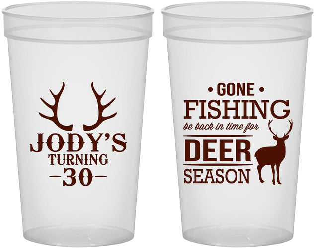 Custom Birthday 22 oz Translucent Cups - 30th Deer Season | 20127